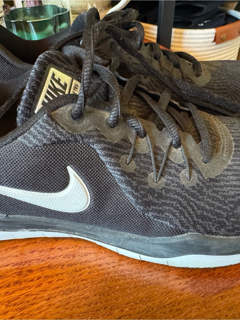 Nike Black Knit Flex Running Shoes